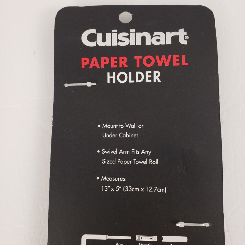 Cuisinart Paper Towel Holder Swivel Under Cabinet or Wall Mount White Organizer - Picture 5 of 9